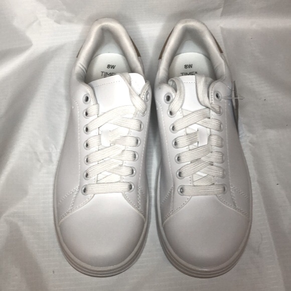 Time and Tru White Low Top Memory Foam Platform Sneakers - Picture 6 of 10